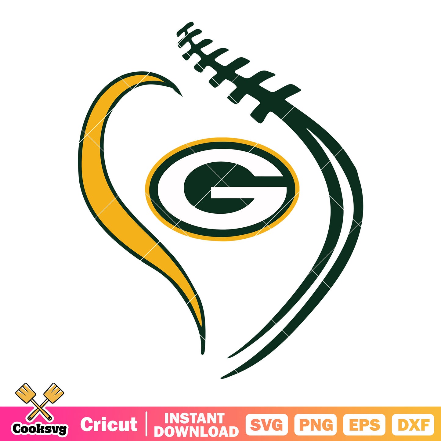 NFL swirl pigskin ball svg, Green Bay Packers svg, nfl football svg