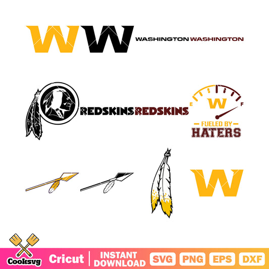 Native American man and feather bundle svg, washington redskins bundle svg