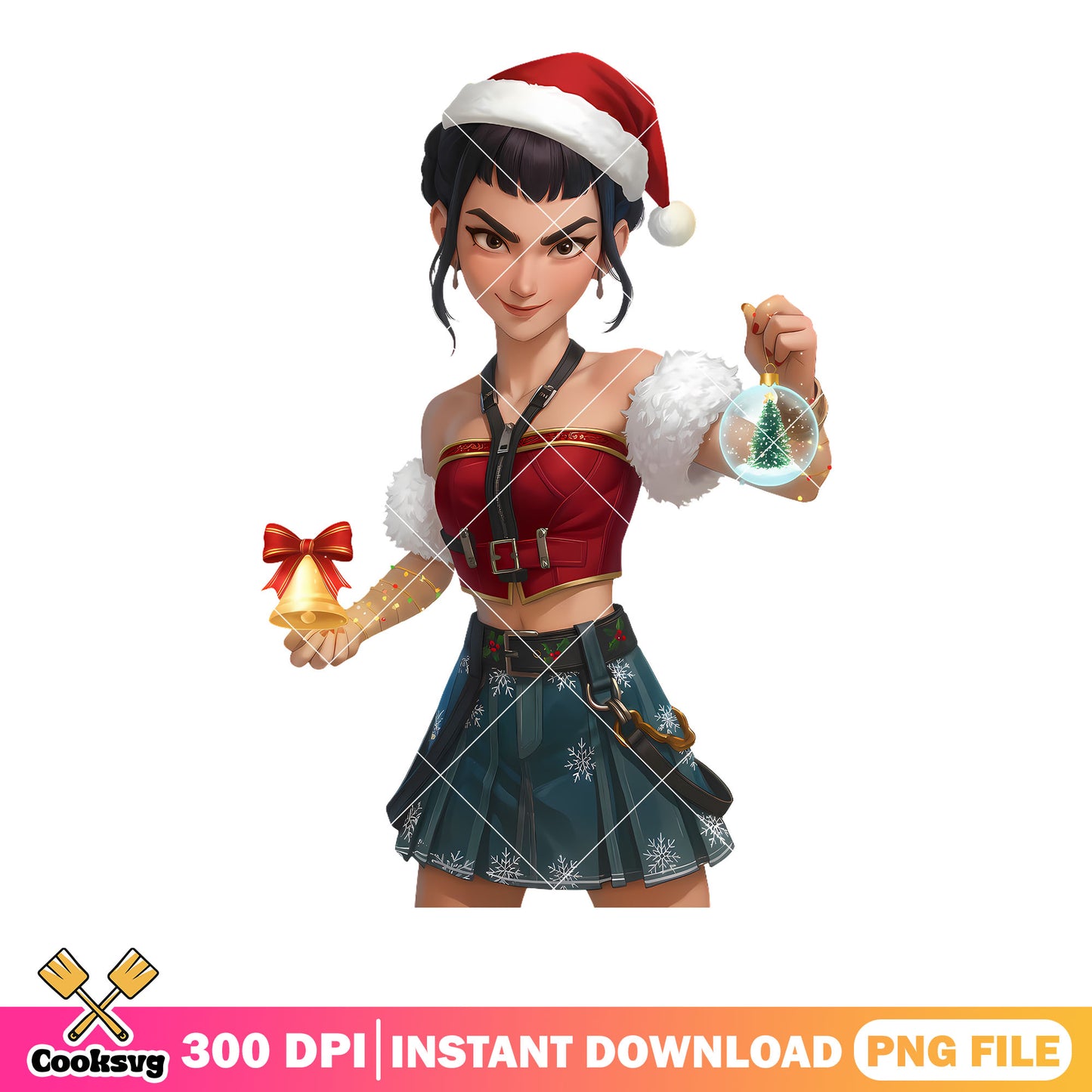 Naughty zoey christmas png, santa hat png,zoey huntrix png