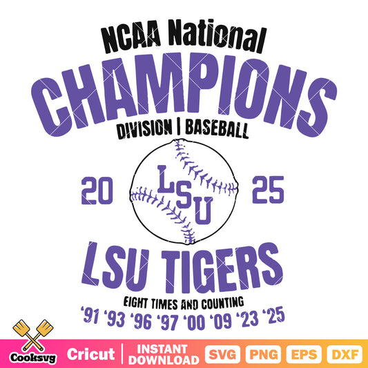 Ncaa champions lsu tigers svg, ncaa champions​ svg, lsu tigers​ svg
