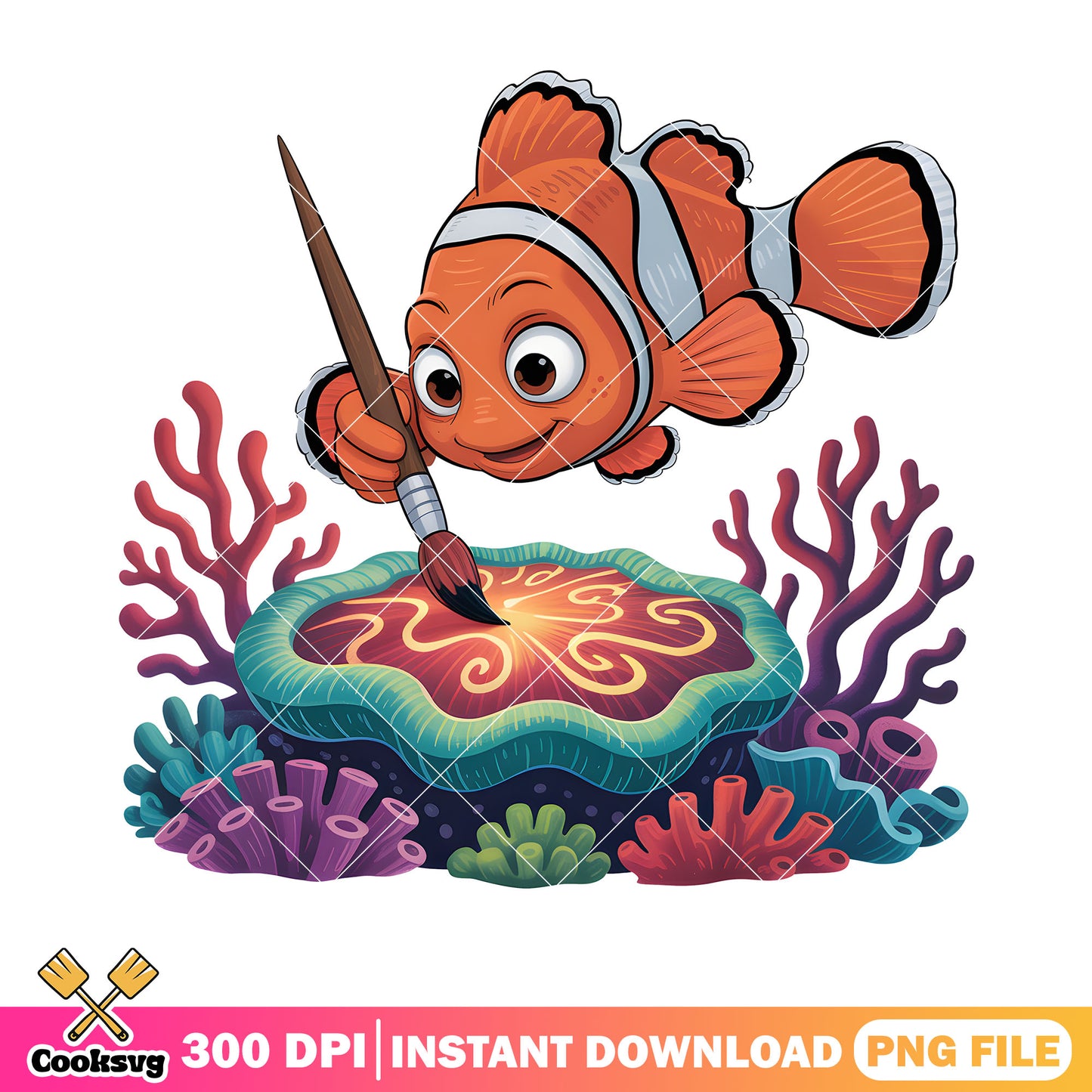 Nemo draw the coral png, disney nemo png, poster nemo png