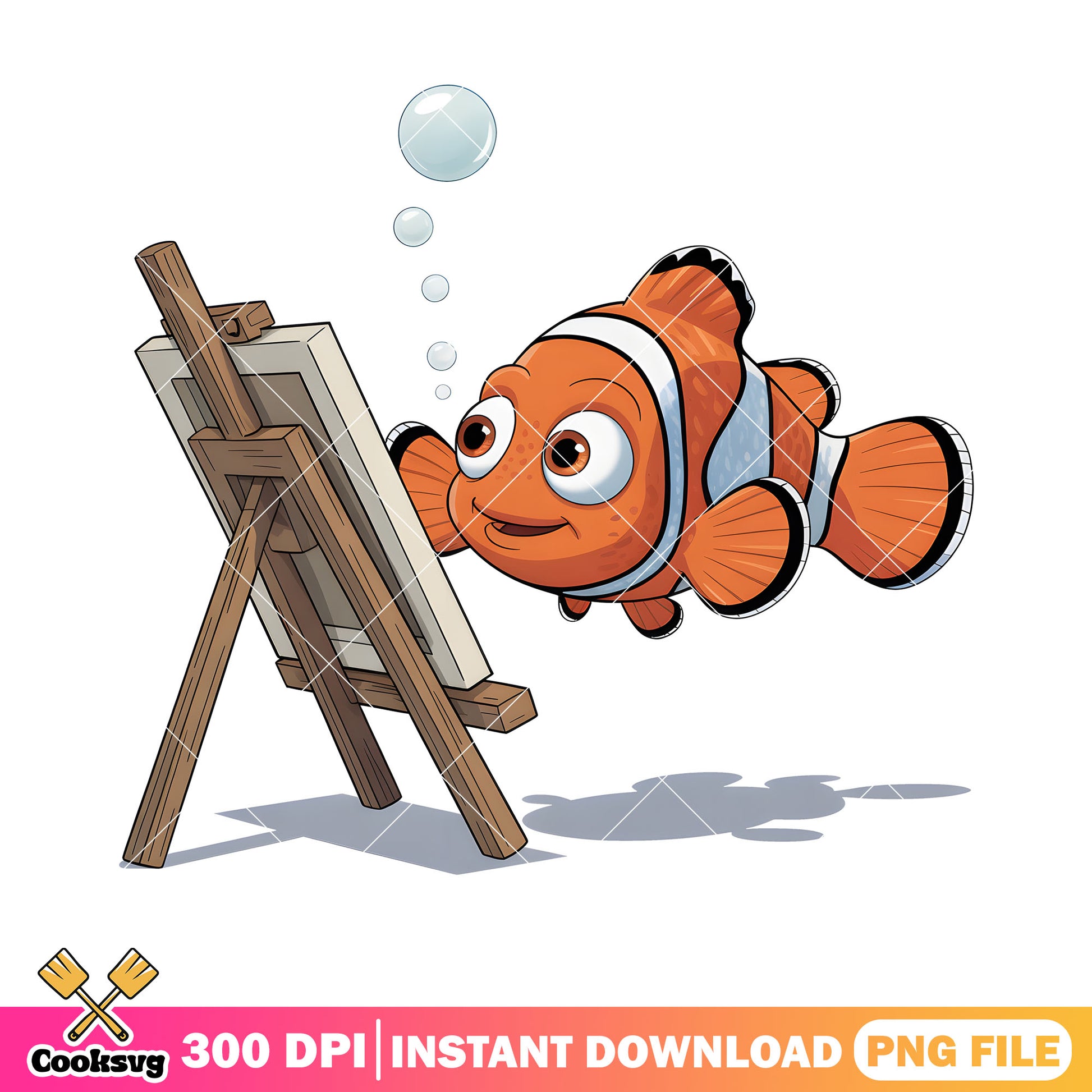 Nemo love painting png, finding nemo movie poster png, nemo png