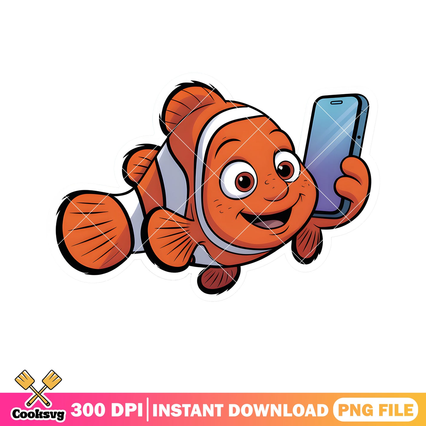 Nemo phone clownfish png, disney nemo png, clownfish nemo png