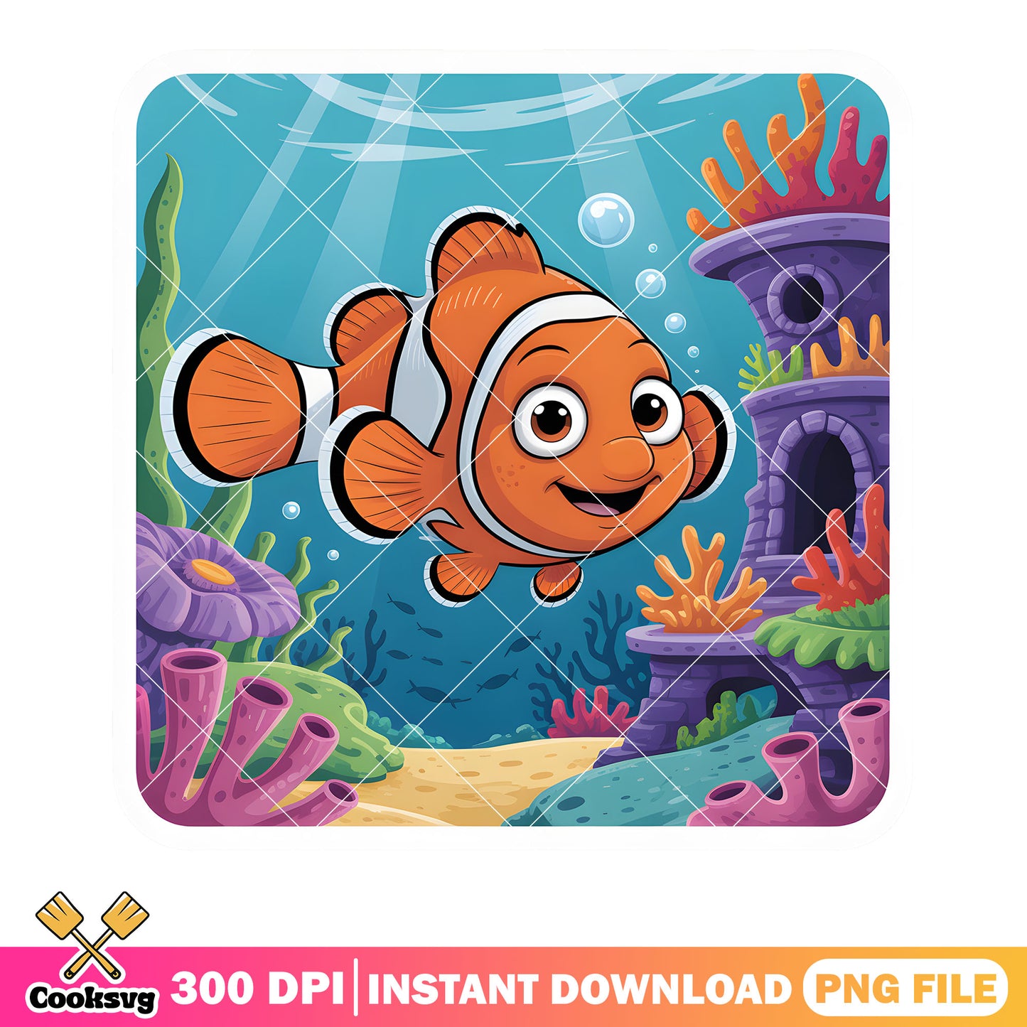 Nemo poster coral png, disney vibes png, finding nemo 2 png