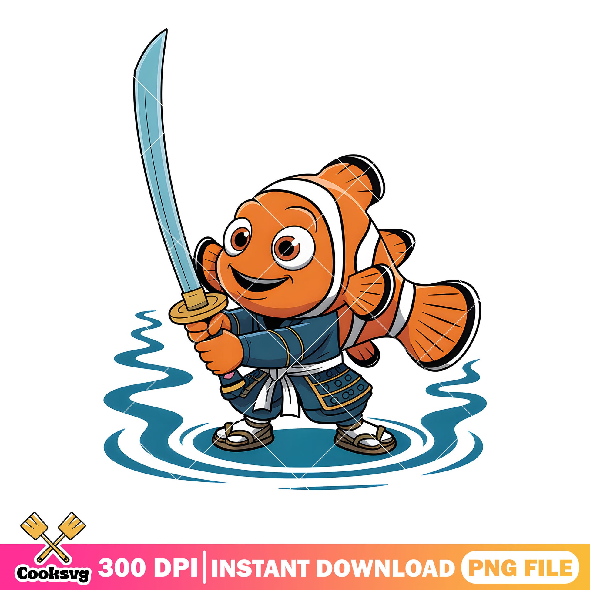Nemo samurice poster png, nemo fish png, disney fish png