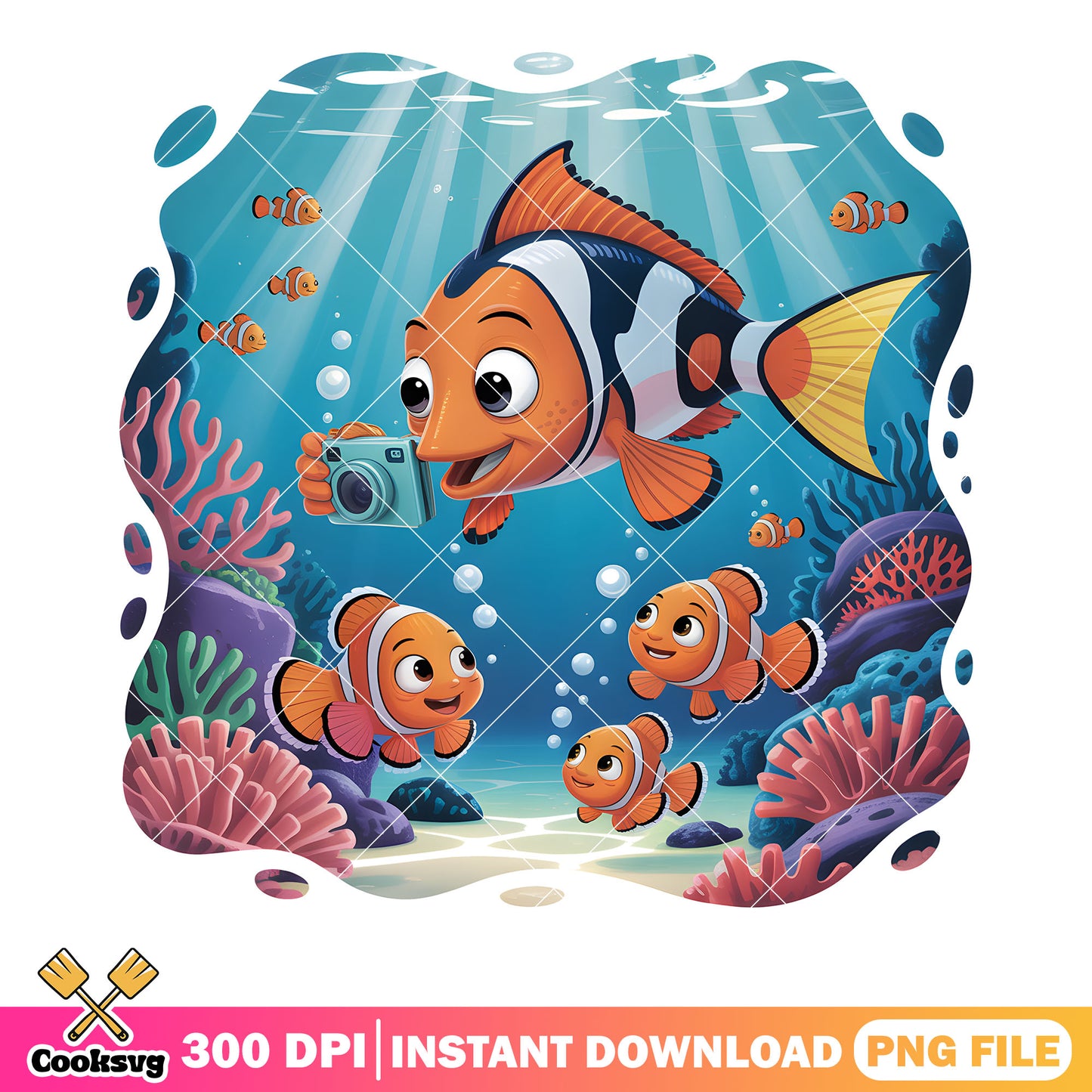 Nemo trio poster clownfish png, disney vibes png, finding nemo png