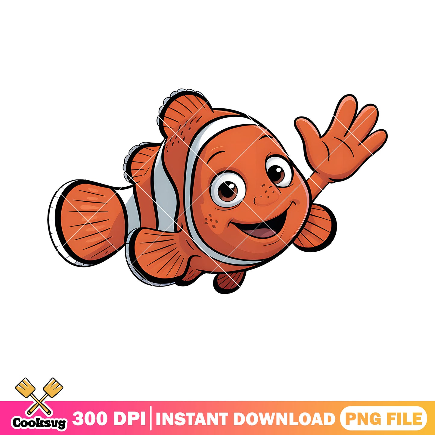 Nemo with a big hand png, nemo poster png, disney movie png