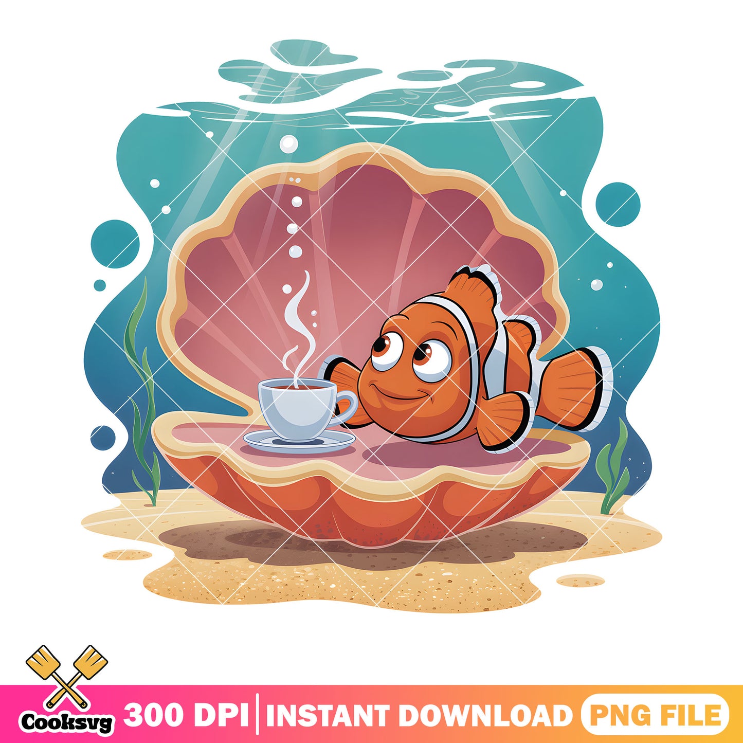 Nemo with the seashell png, finding nemo png, disney poster png