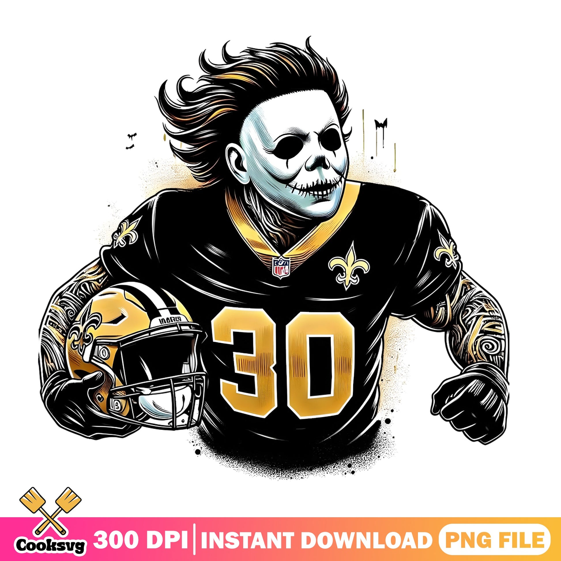 New Orleans Saints Halloween PNG, Horror Football PNG, Halloween PNG