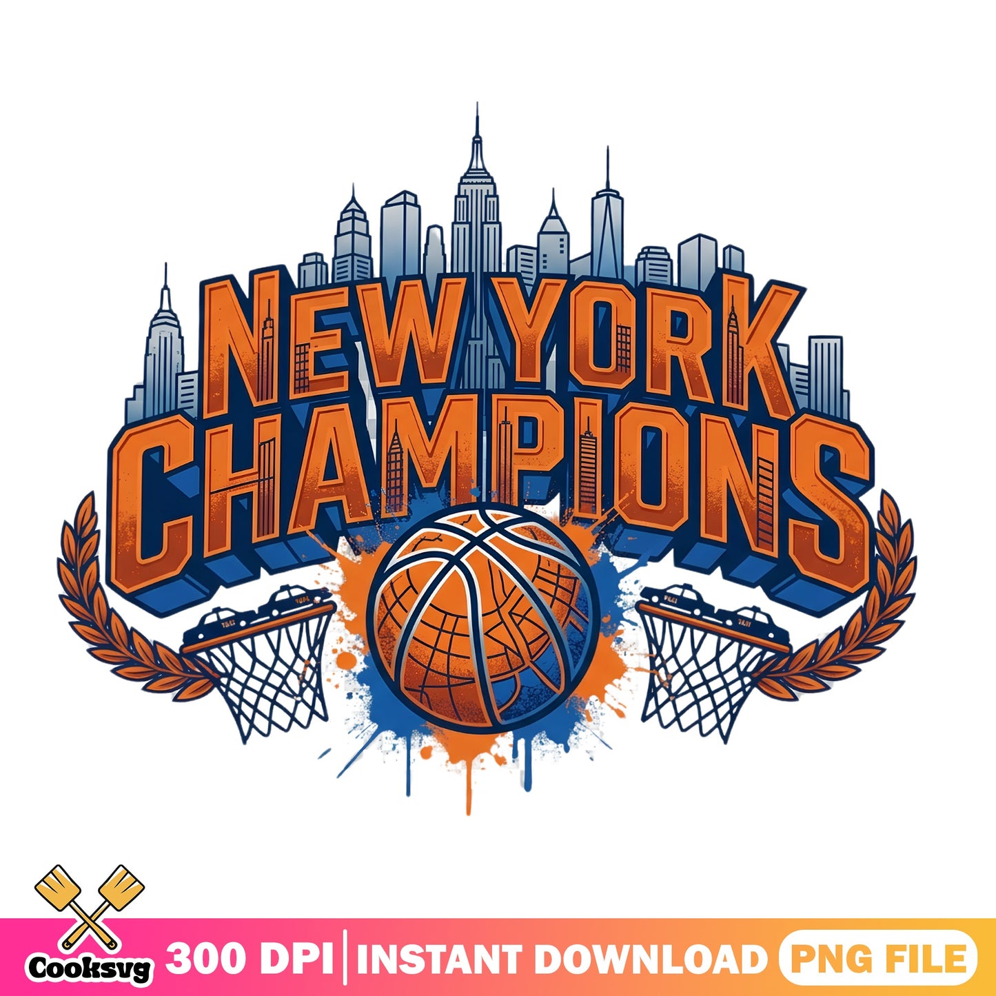 New York Champions Basketball PNG, Knicks Fan PNG, NBA PNG