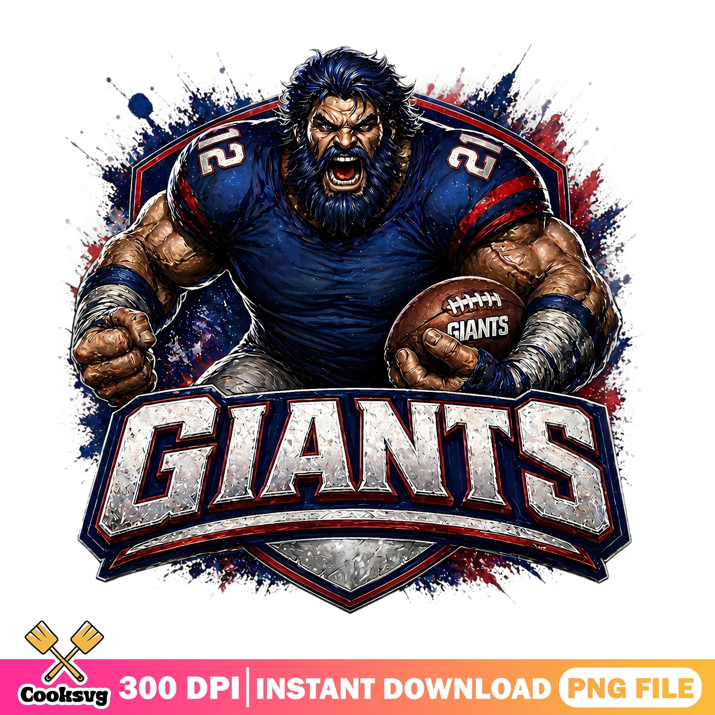 New York Giants Football PNG, NFL Team Mascot PNG, Giants PNG