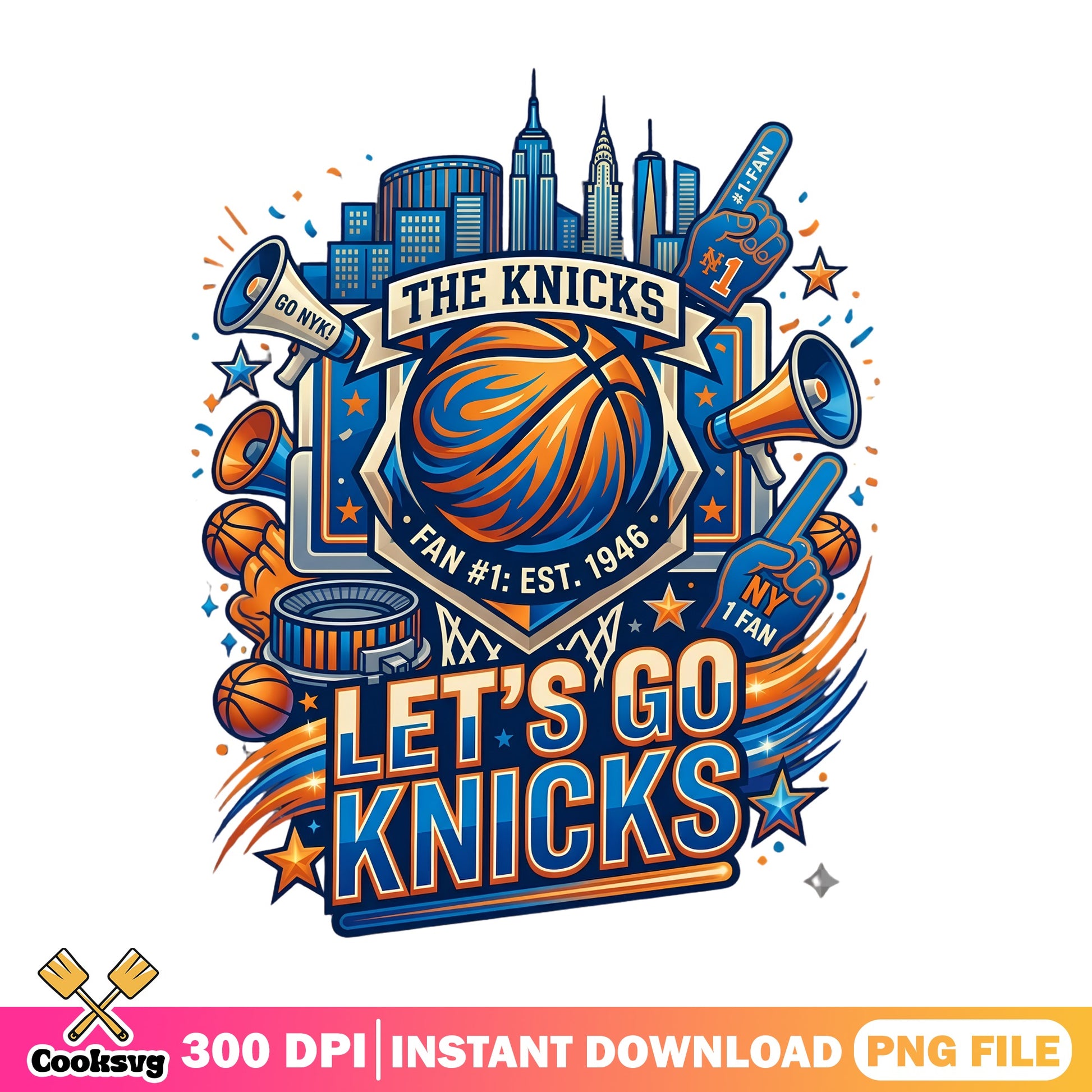 New York Knicks Basketball Fan PNG, Let Go Knicks PNG, NBA PNG