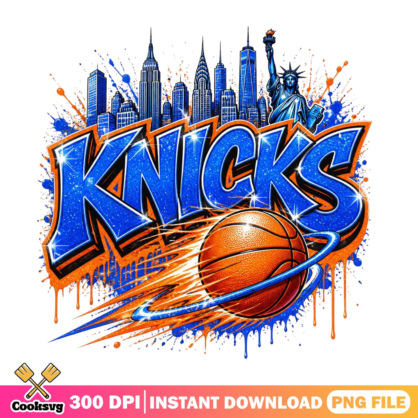 New York Knicks Basketball PNG, Knicks Fan Shirt, NBA PNG
