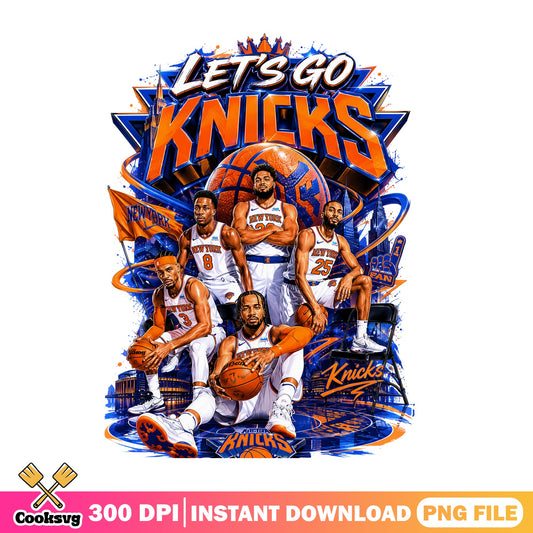 New York Knicks Basketball PNG, Lets Go Knicks PNG, NBA Team PNG