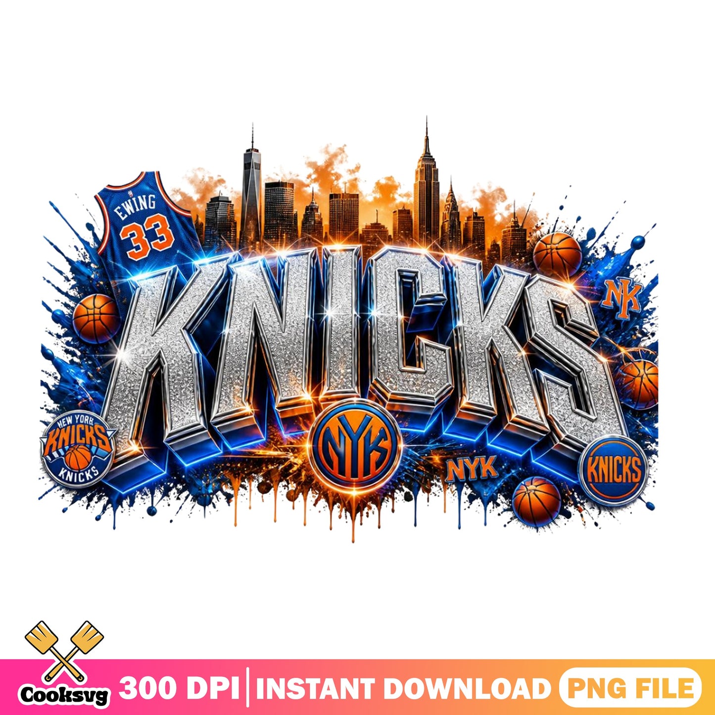 New York Knicks Basketball PNG, NBA Team Shirt PNG, Knicks PNG