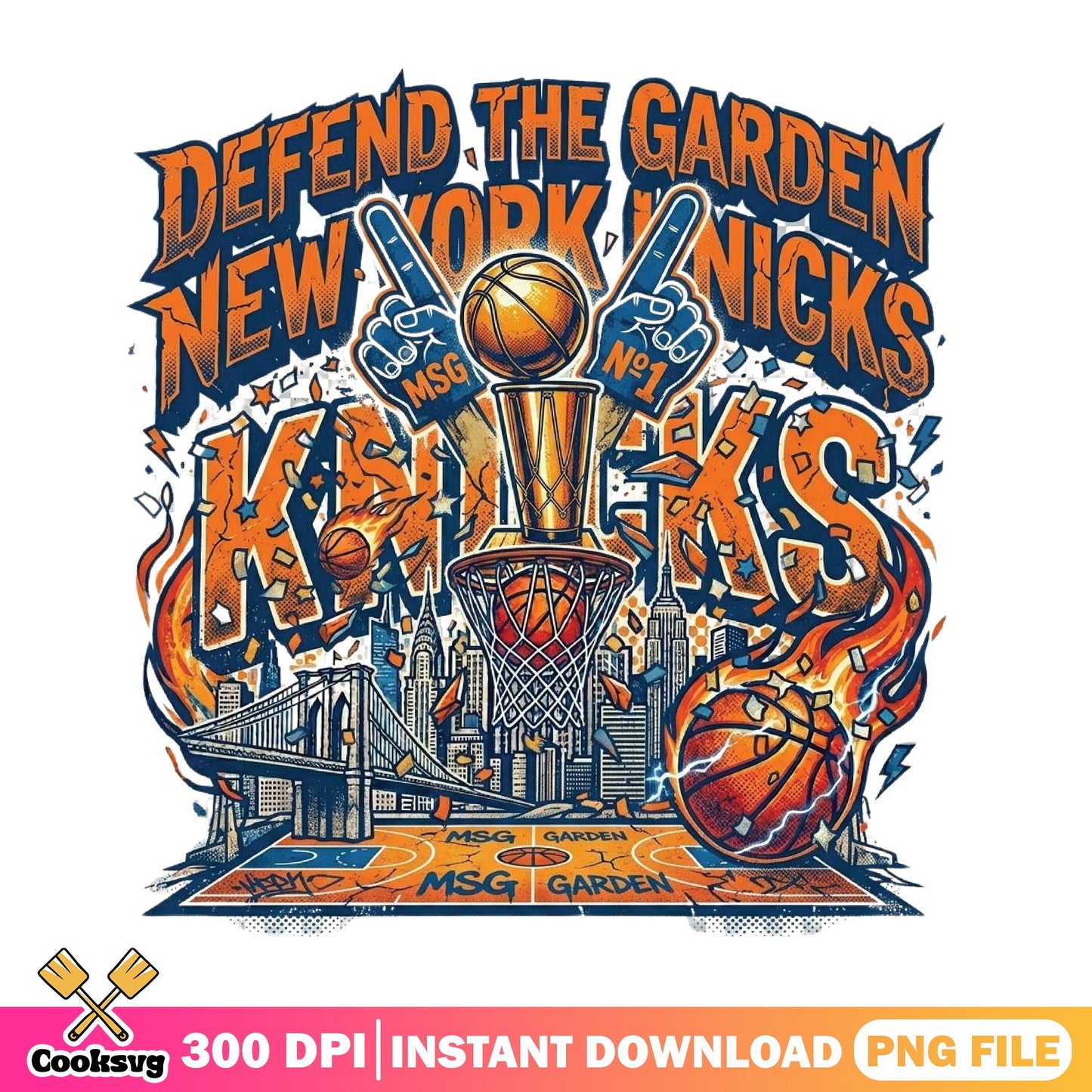New York Knicks Defend The Garden PNG, Knicks Basketball PNG, NBA PNG