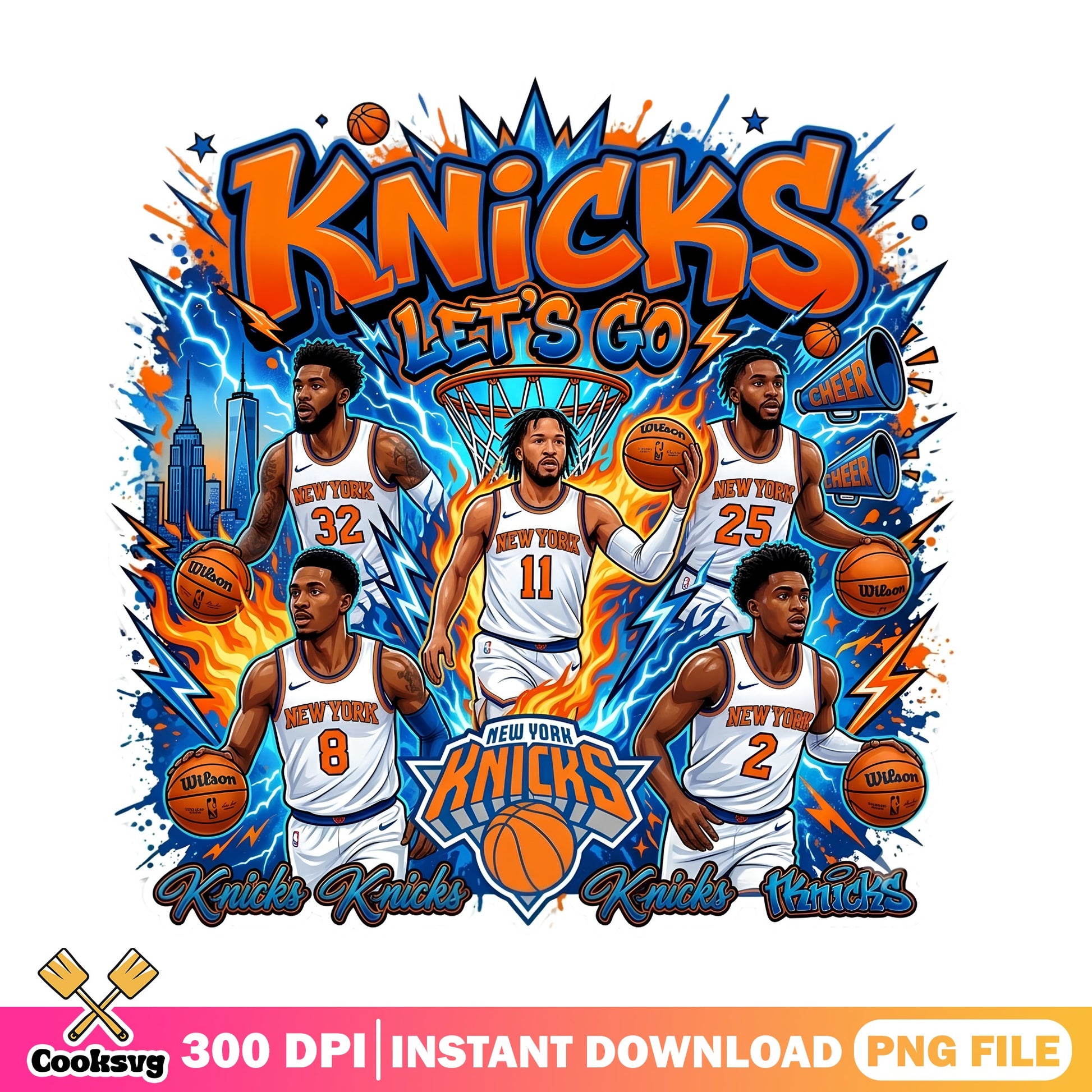 New York Knicks Lets Go PNG, NBA Basketball Team PNG, Knicks PNG