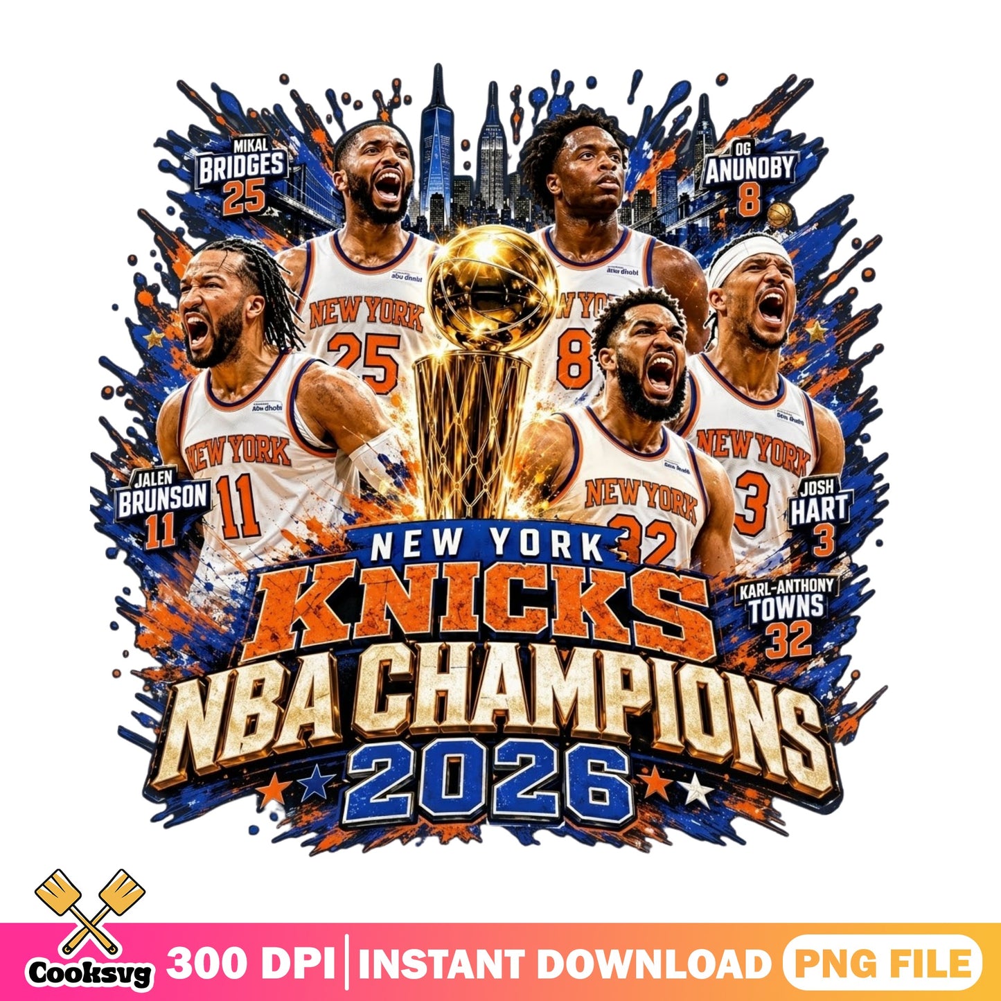 New York Knicks NBA Champions 2026 PNG, Knicks PNG, Basketball PNG