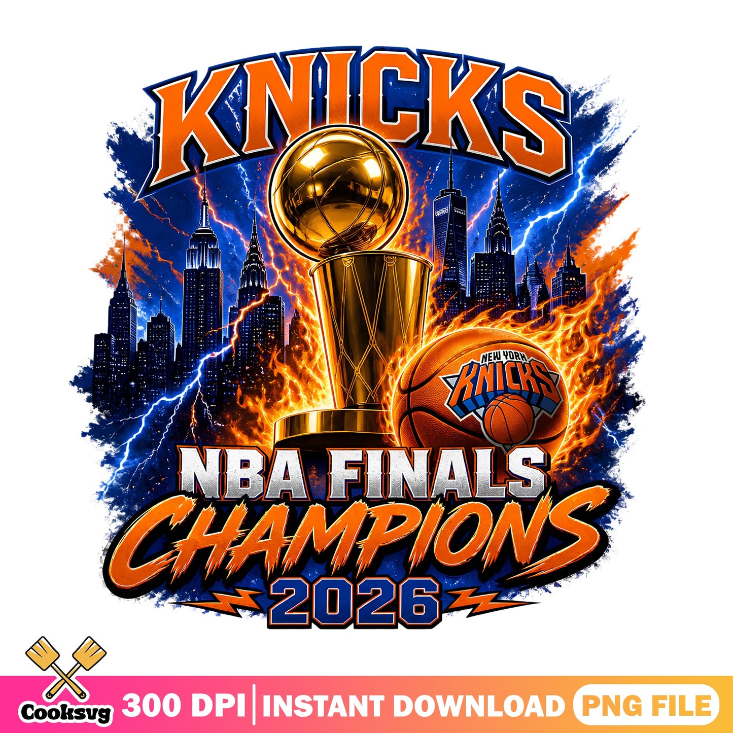 New York Knicks NBA Finals Champions 2026 PNG, Knicks PNG, Basketball PNG