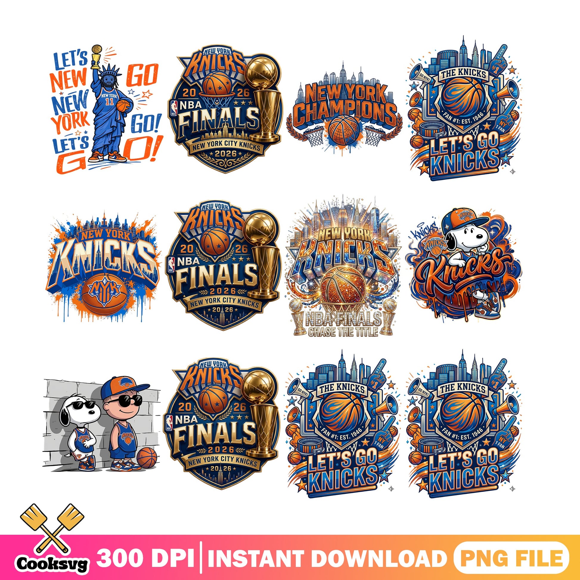 New York Knicks NBA Finals PNG Bundle, Knicks Basketball PNG, Snoopy PNG
