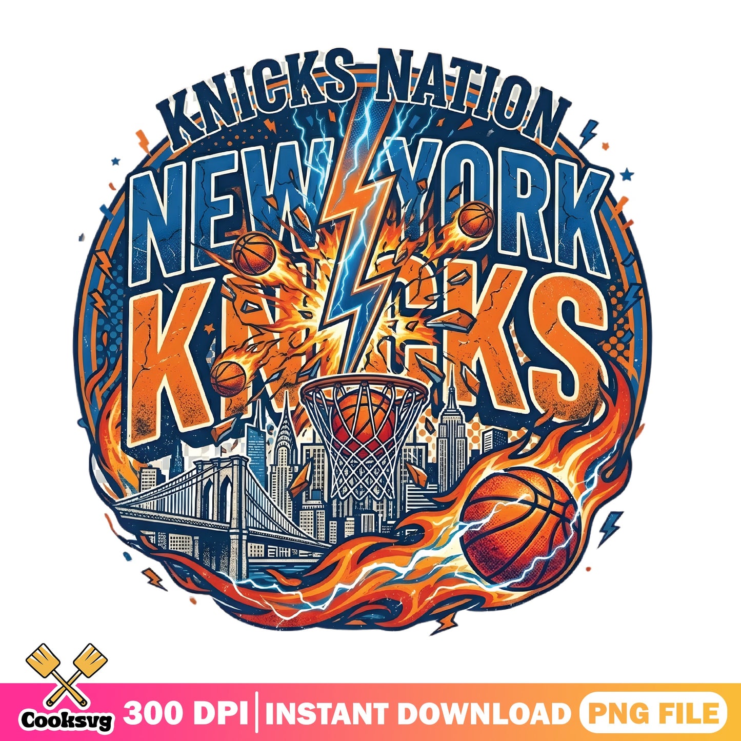 New York Knicks Nation Basketball PNG, Knicks Fan PNG, NBA PNG