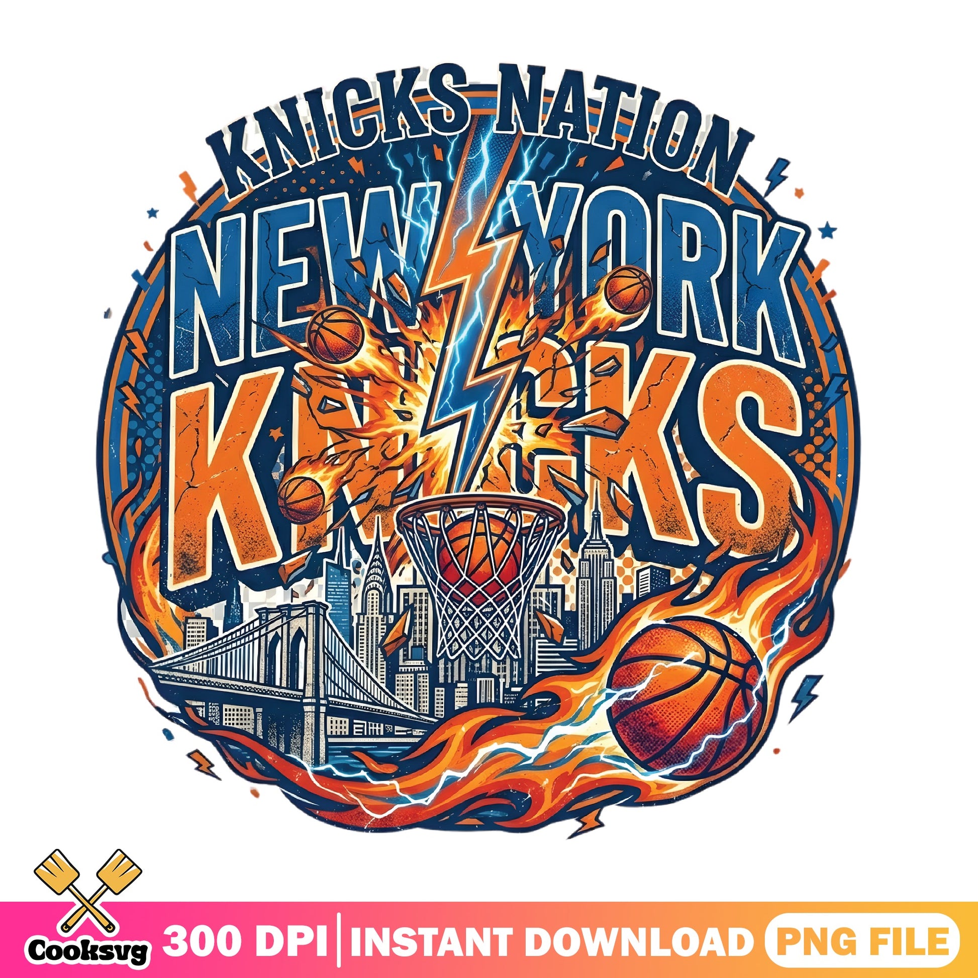 New York Knicks Nation Basketball PNG, Knicks Fan PNG, NBA PNG