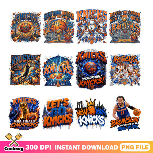 New York Knicks PNG Bundle, Basketball NBA Team PNG, Brunson PNG