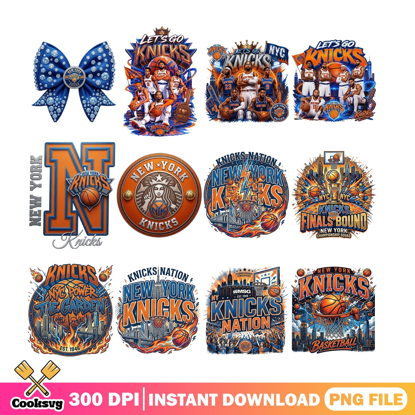 New York Knicks PNG Bundle, Knicks Nation Basketball PNG, NBA PNG