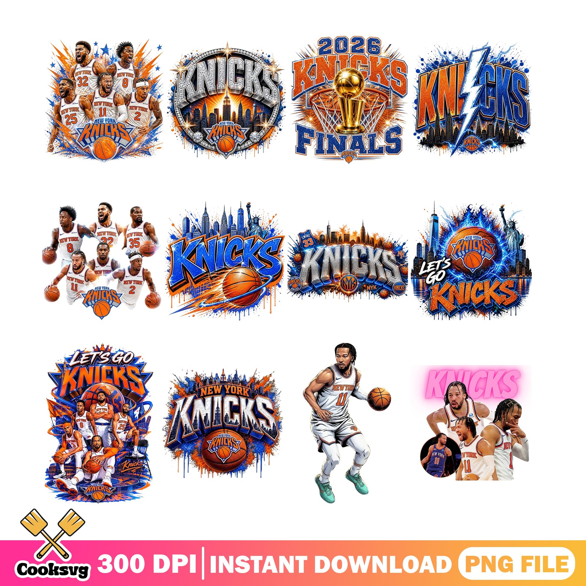New York Knicks PNG Bundle, NBA Basketball Team PNG, Knicks PNG