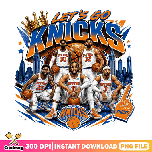 New York Knicks PNG, Let's Go Knicks Basketball, NBA Team PNG