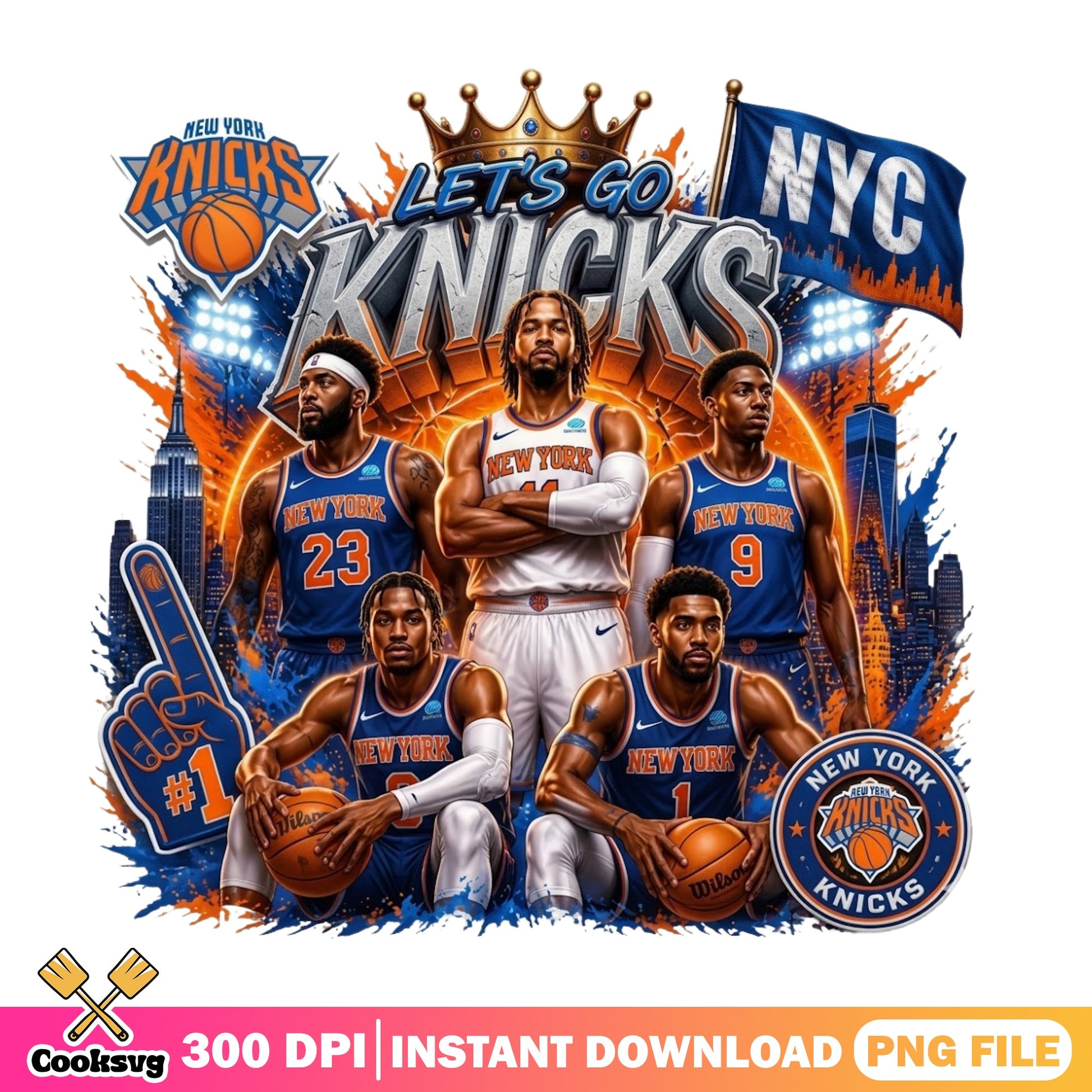 New York Knicks PNG, Lets Go Knicks Basketball, NBA Team PNG