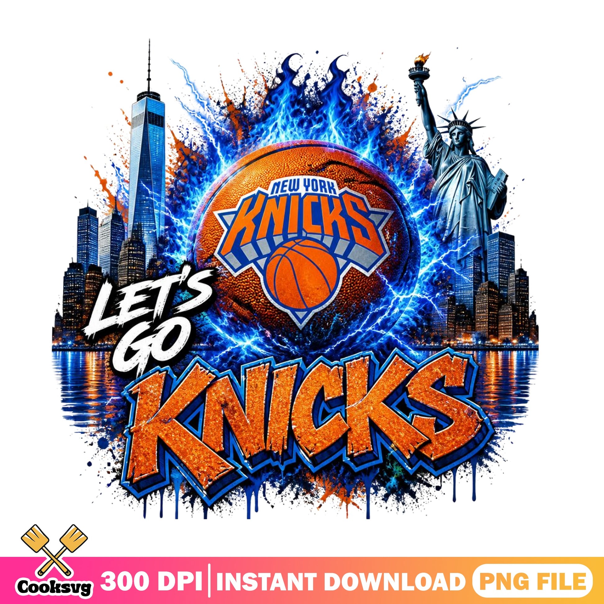 New York Knicks PNG, Lets Go Knicks Basketball PNG, NBA PNG