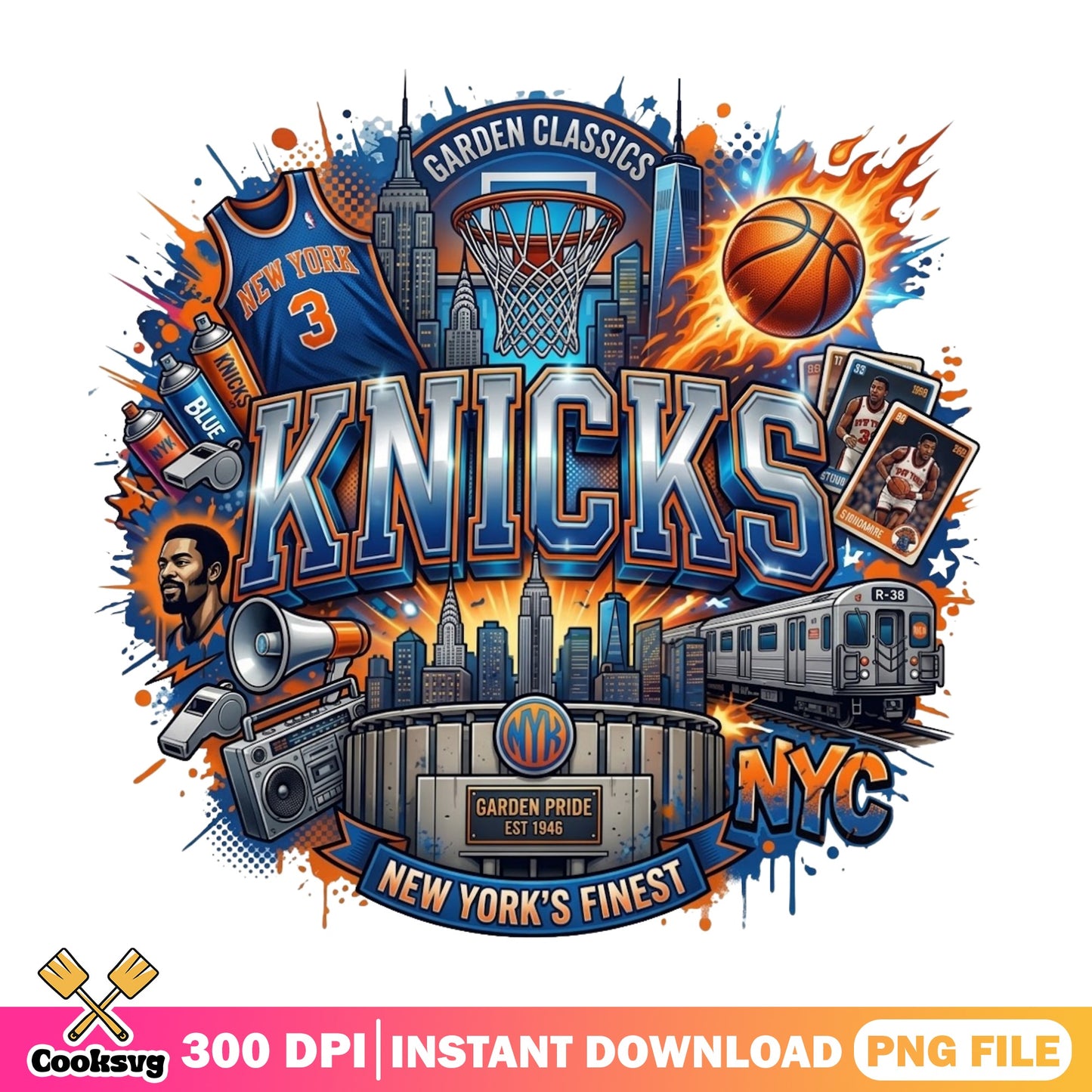 New York Knicks PNG, NBA Basketball Shirt, NYC Sports PNG