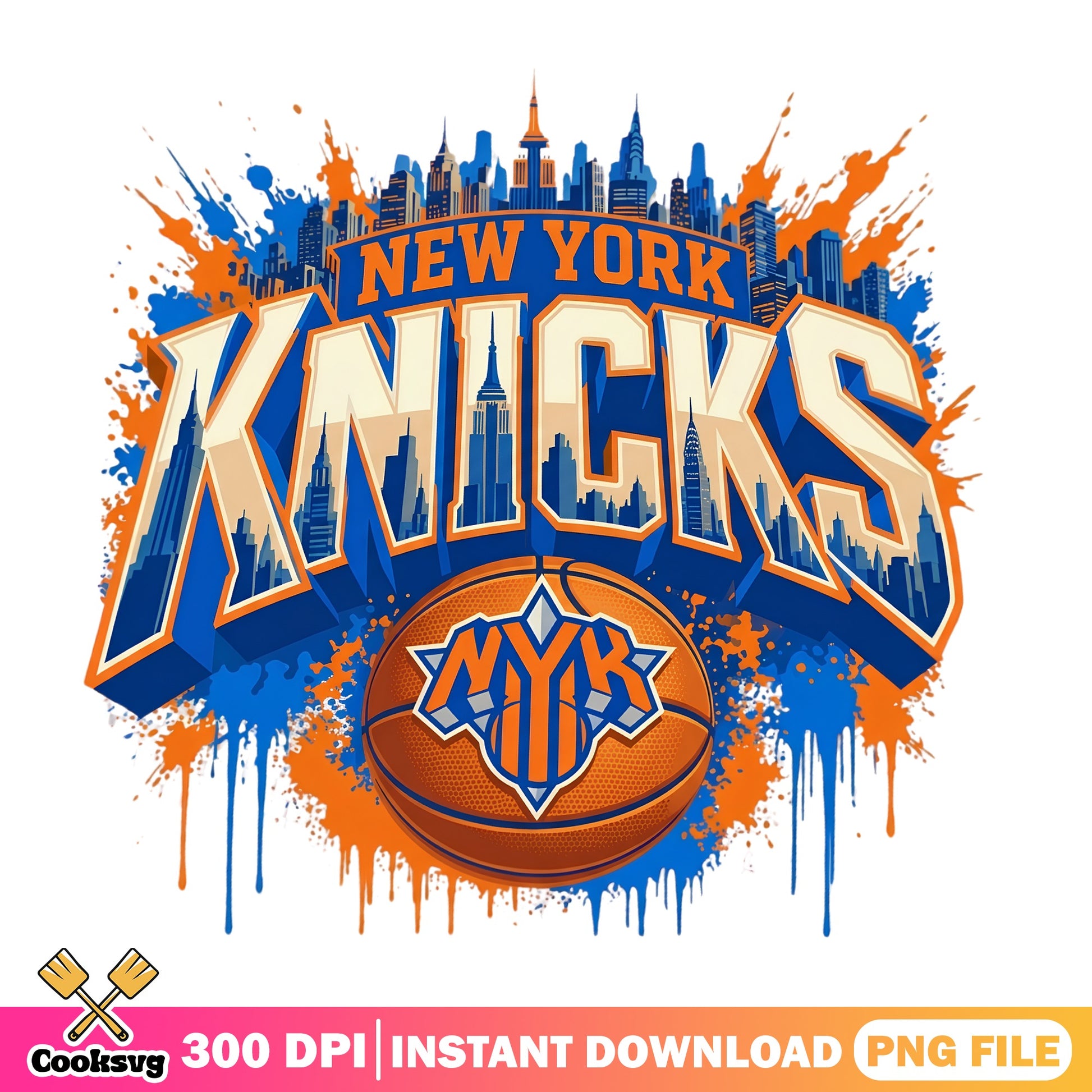 New York Knicks PNG, NBA Basketball Sublimation, Knicks PNG