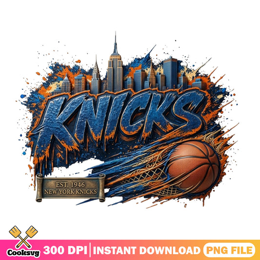 New York Knicks PNG, NBA Basketball Team PNG, Knicks Est 1946 PNG
