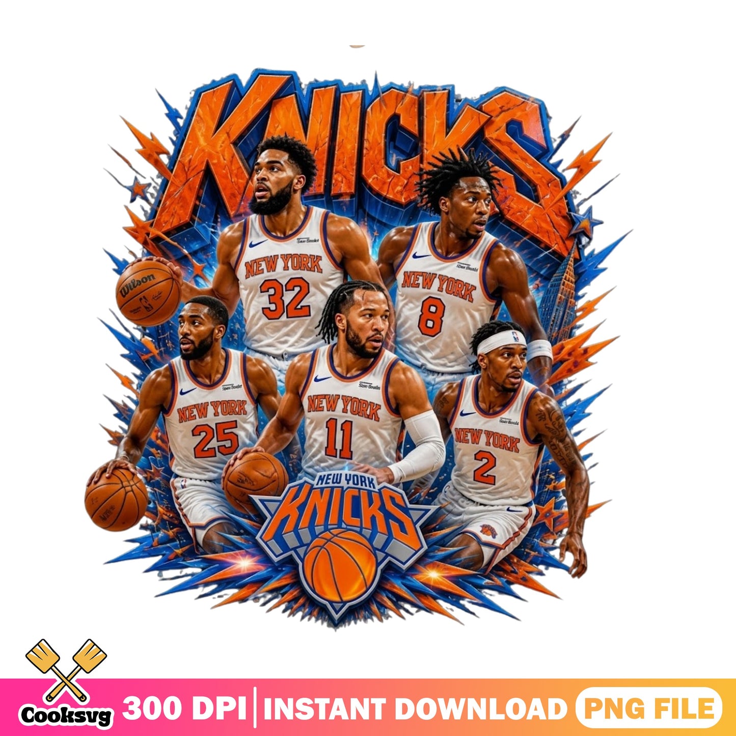 New York Knicks Players Bootleg PNG, NBA Basketball PNG, Knicks Team PNG