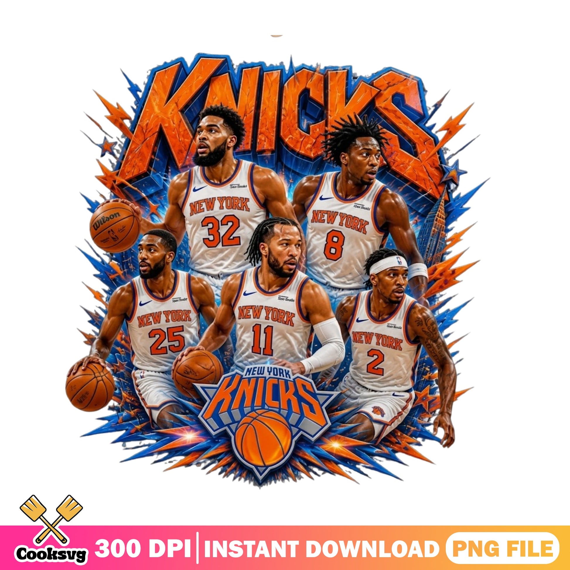 New York Knicks Players Bootleg PNG, NBA Basketball PNG, Knicks Team PNG