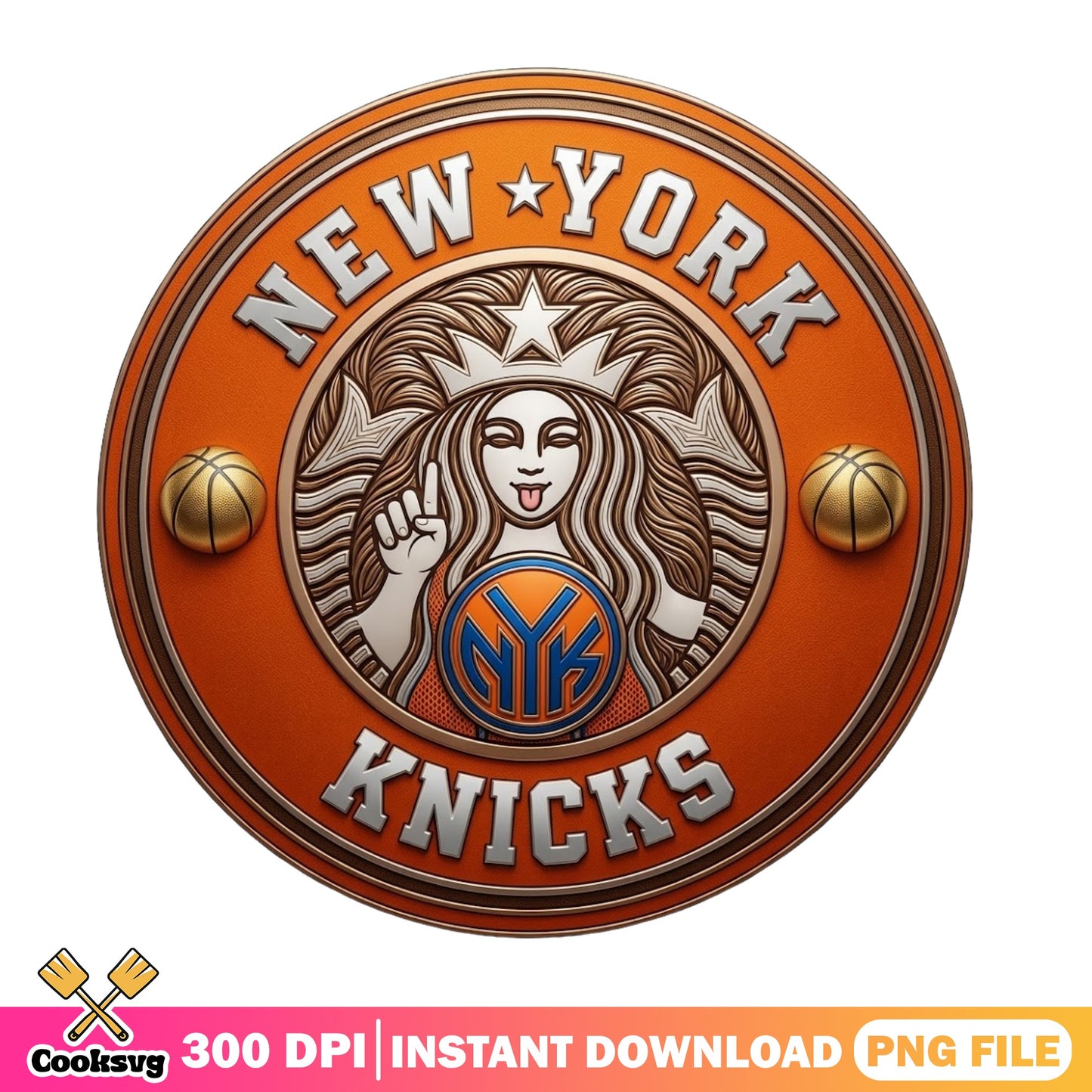 New York Knicks Starbucks PNG, NBA Basketball PNG, Knicks PNG