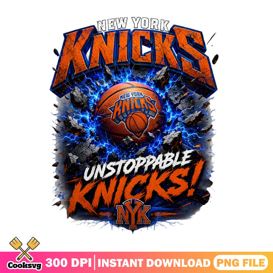 New York Knicks Unstoppable PNG, NBA Basketball PNG, NYK PNG