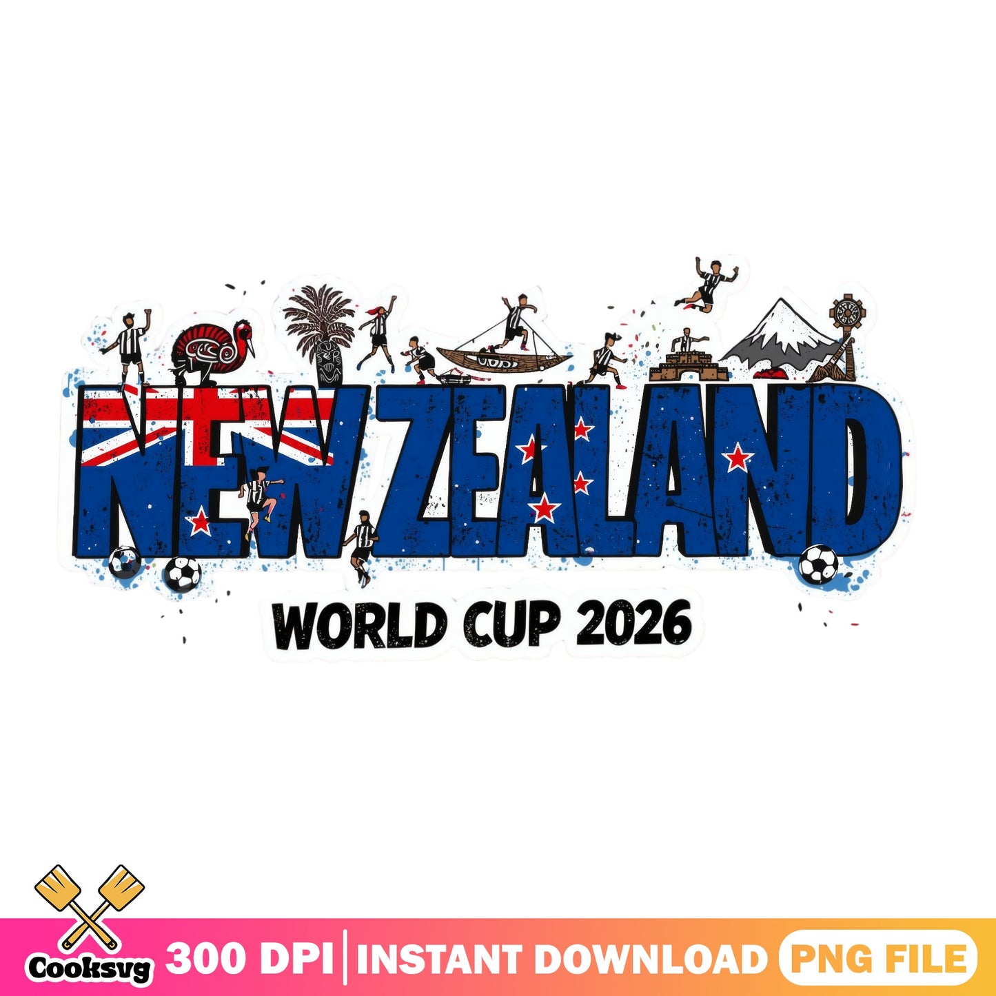 New Zealand World Cup 2026 PNG, Soccer Fan Shirt, Football PNG