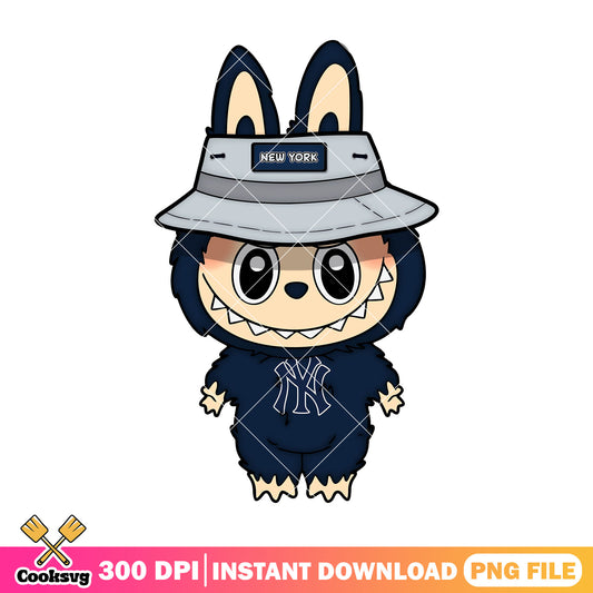 New york labubu baseball png, labubu art png, labubu happy png