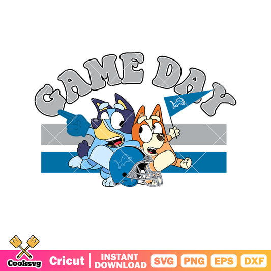Nfl bluey detroit lions game day svg, bluey bingo svg, bluey nfl​ svg