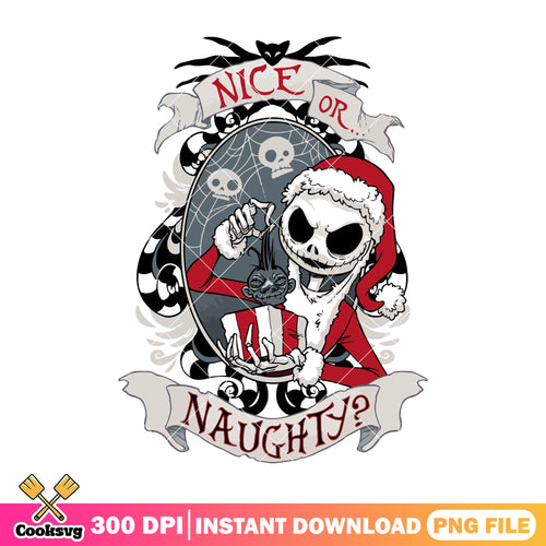 Nice or naughty design png, jack oufit png, halloween art png