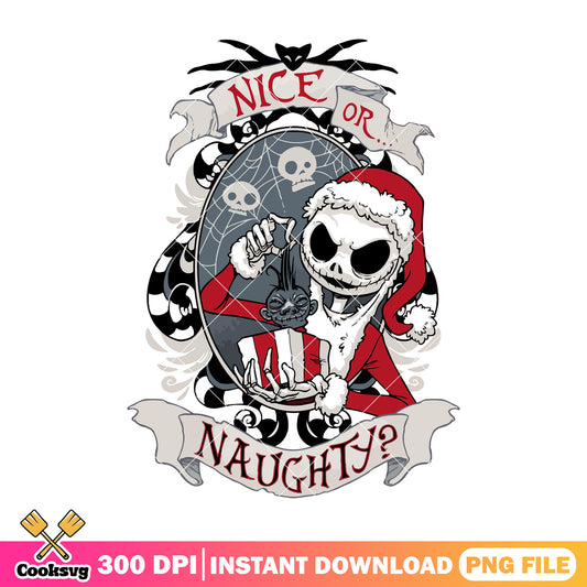 Nice or naughty design png, jack oufit png, halloween art png