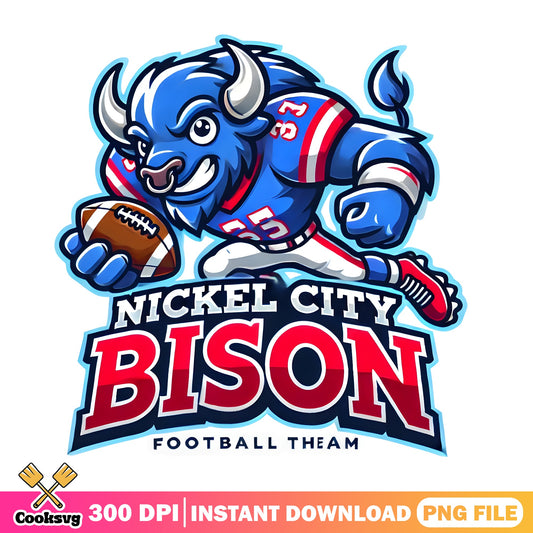 Nickel City Bison Football Team PNG, Bison Mascot PNG, Football PNG