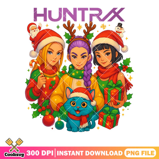Night christmas girl png, kpop demon hunters png, derpy cat png