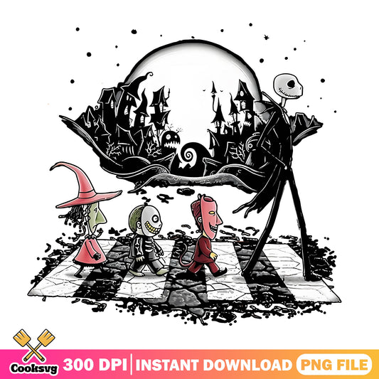 Nightmare Before Christmas Abbey Road PNG, Jack Skellington PNG, Halloween PNG