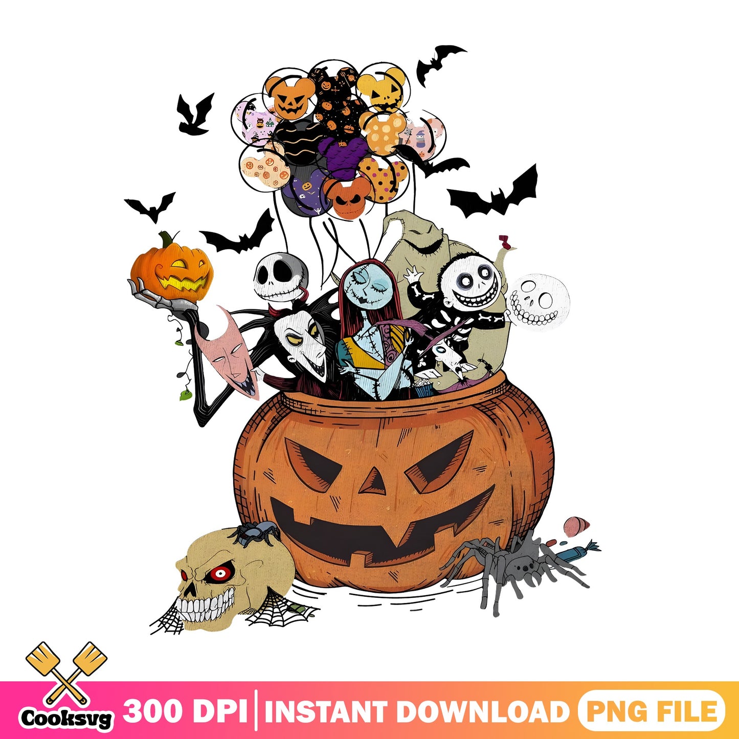 Nightmare Before Christmas Halloween PNG, Jack Skelley PNG, Halloween PNG