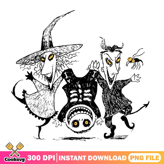 Nightmare Before Christmas Lock Shock Barrel PNG, Halloween PNG, Disney PNG