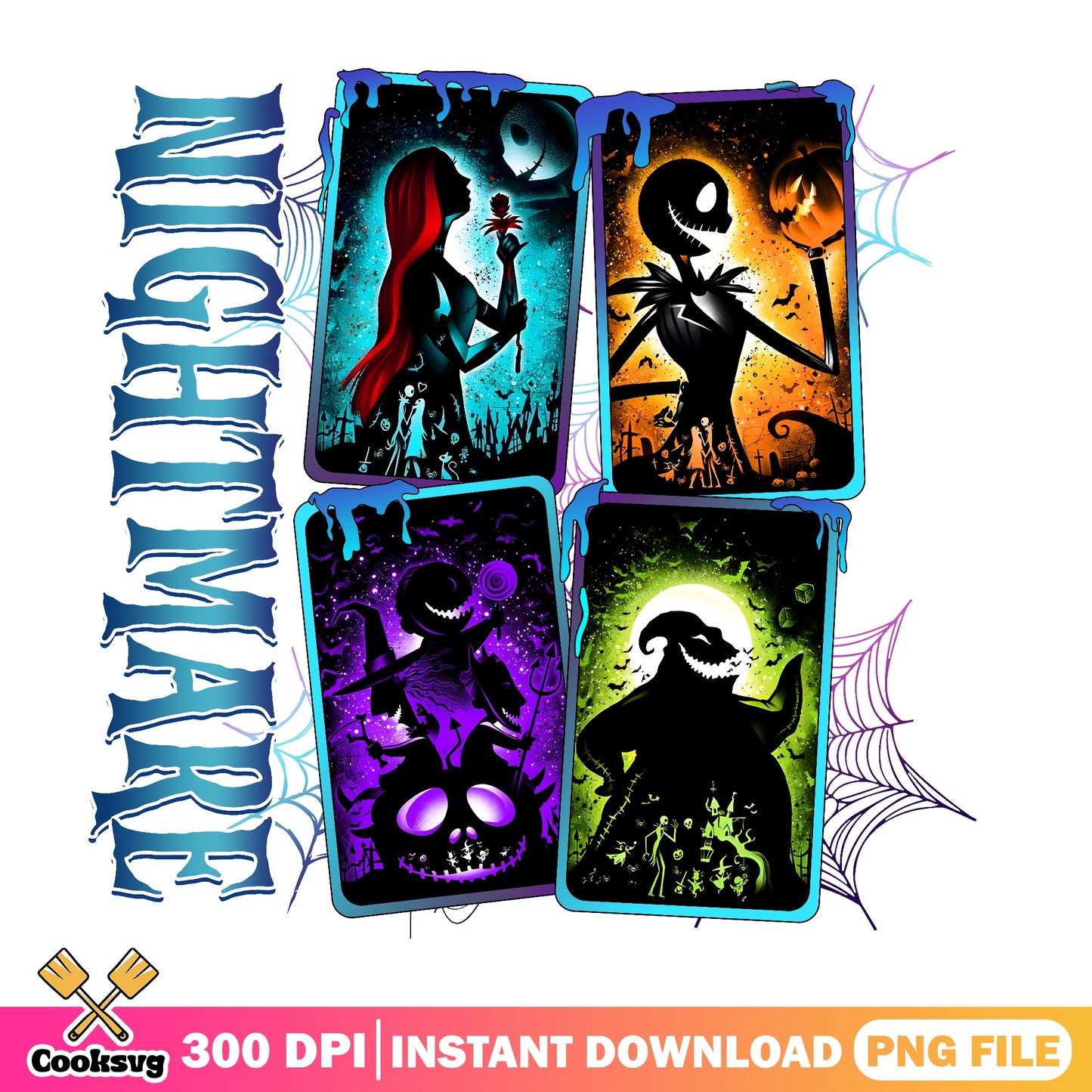 Nightmare Before Christmas PNG Bundle, Jack Sally Halloween PNG, Disney PNG